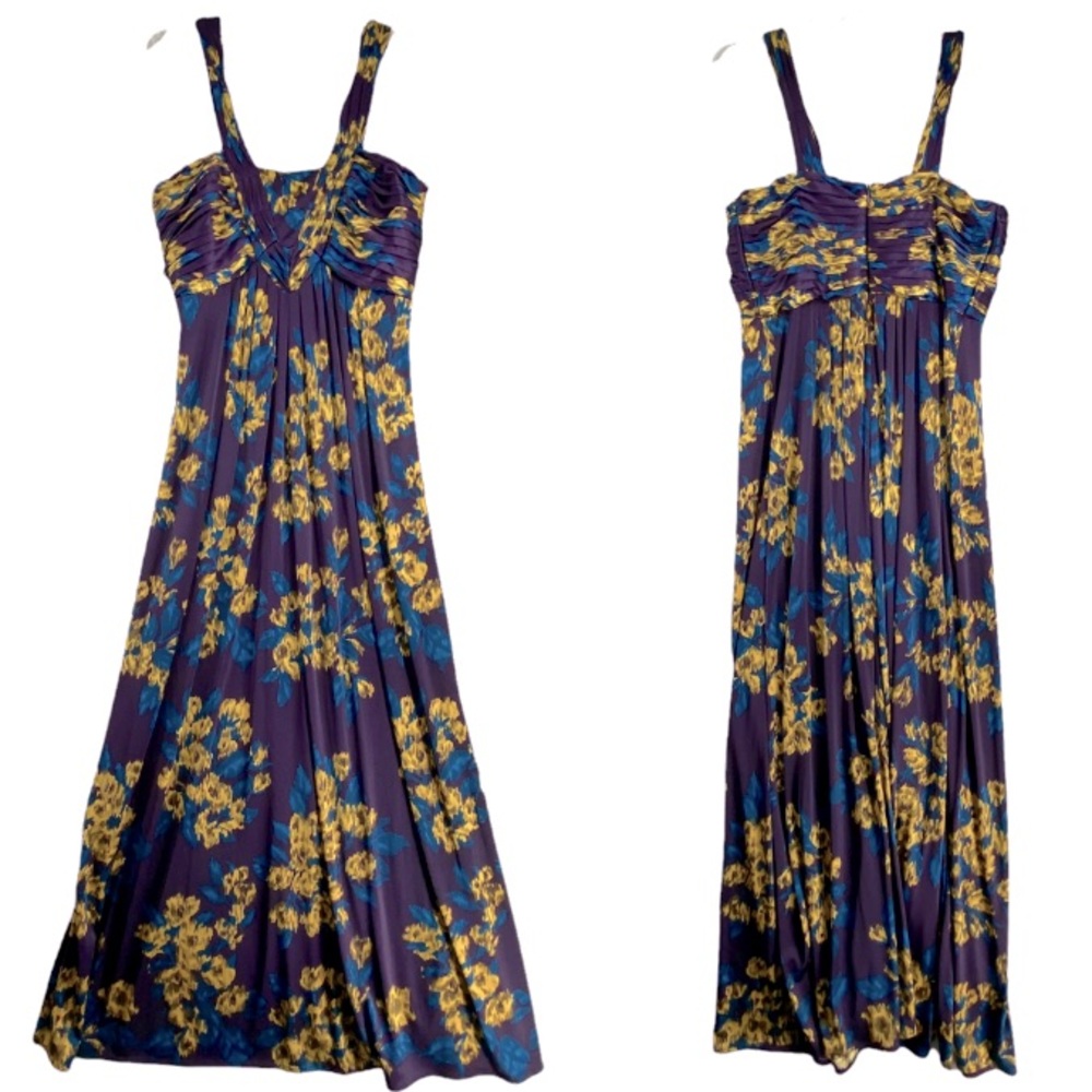 Gianni Bini Purple and Yellow Floral Maxi Dress